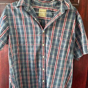 Sonoma Goods for Life Men's Blue and Red Pattern Shirt